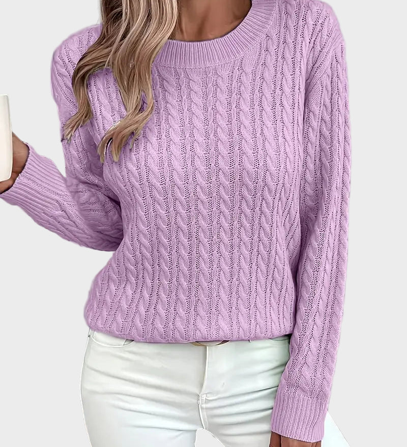 QUINISHA – Pulover tricotat cu model împletit