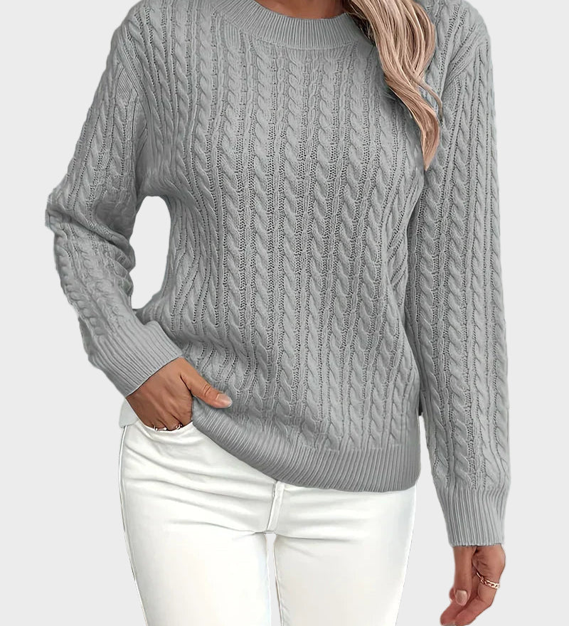 QUINISHA – Pulover tricotat cu model împletit