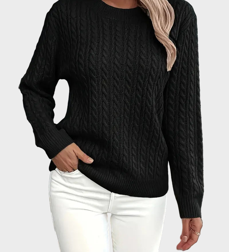 QUINISHA – Pulover tricotat cu model împletit